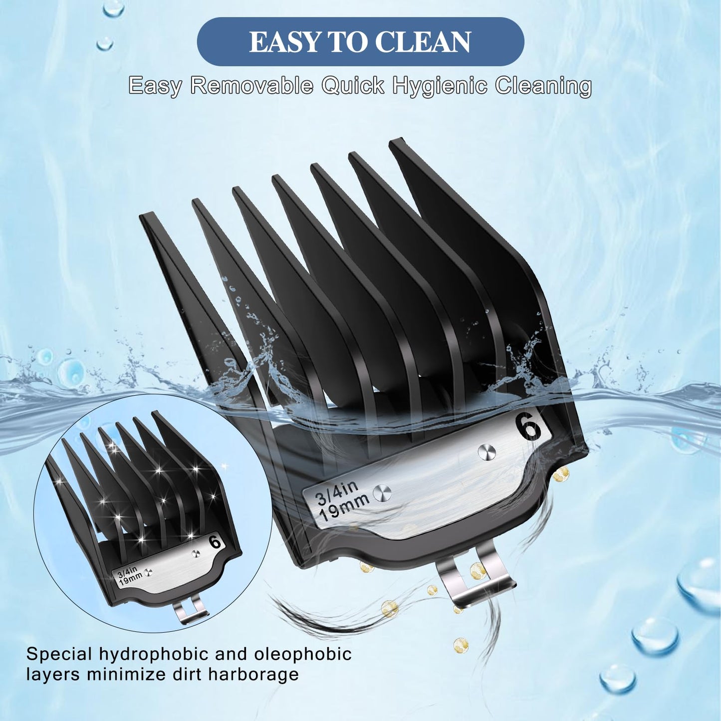 Compatible with Wahl Clipper Guards Set 10 Pack