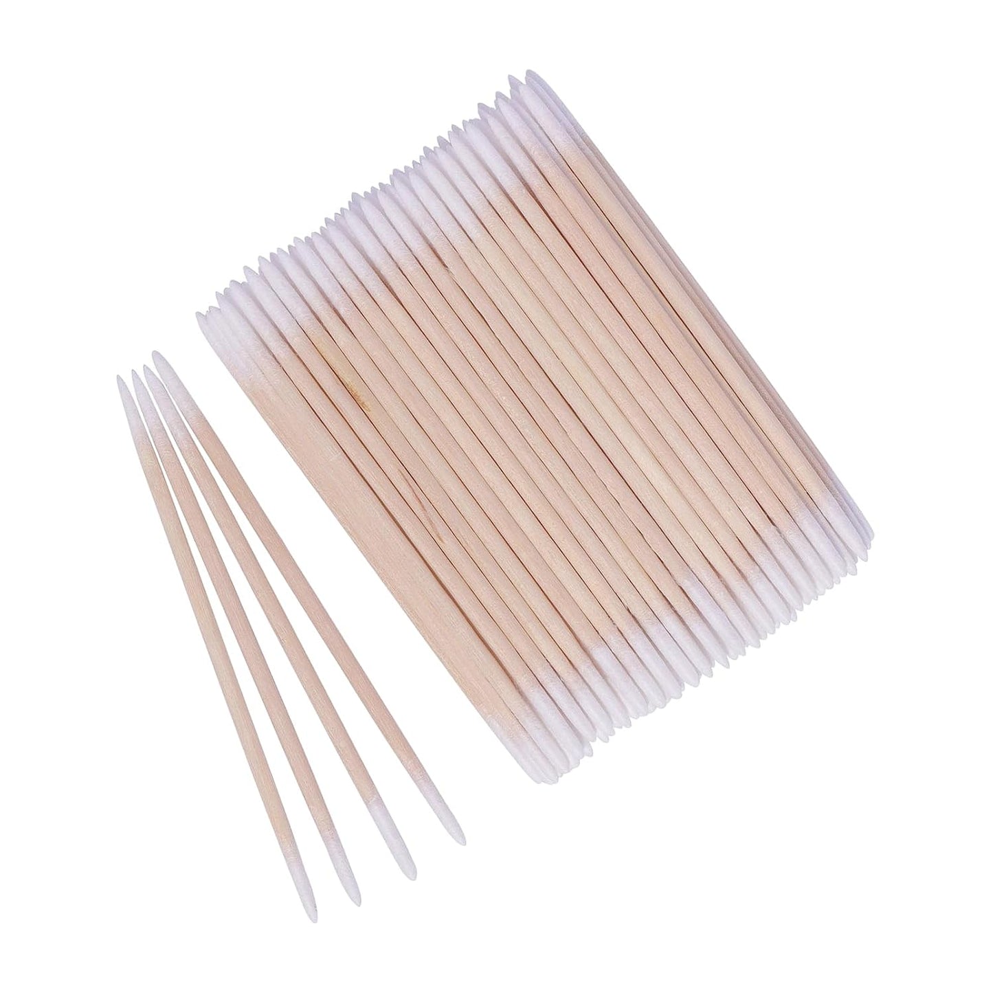 Double-Sided Wood Cotton Swabs - 1000pcs Microbrush Eyelash Cleaning Sticks | Ideal for Nails & Cosmetic Use