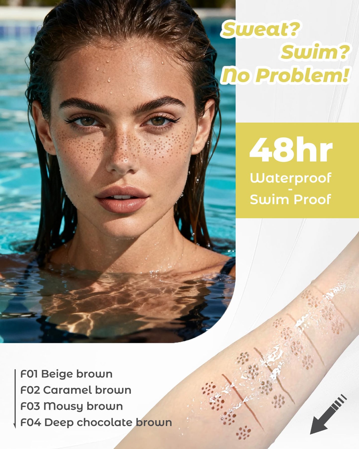 Berinist Upgrade Dual Ended 2-in-1 Faux Freckle Stamp Pen, Waterproof Fake Freckle Pen with Multi-Prong Freckles Stamp Head for Women to Easily Create Natural Long-Lasting Sunkissed Makeup