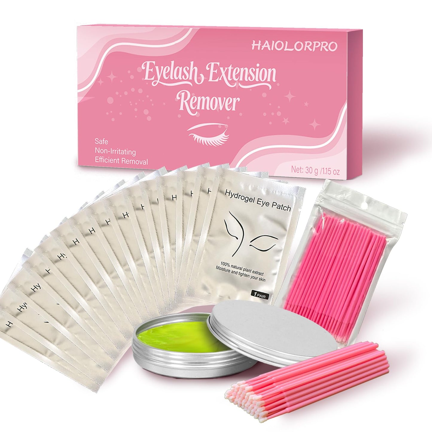 HAIOLORPRO Lash Extension Remover Kit - 30g Lash Glue Remover Cream, Eyelash Extension Remover, Gentle & Quick & Efficientfor Salon & Home Use