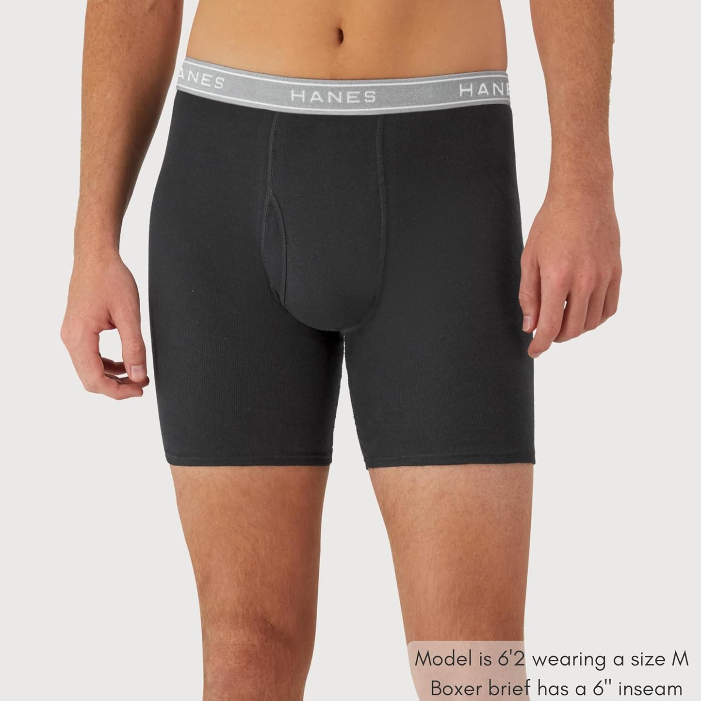 Hanes Men's Boxer Briefs - Cool & Breathable Cotton, Moisture-Wicking, No Ride-Up | 3-Pack
