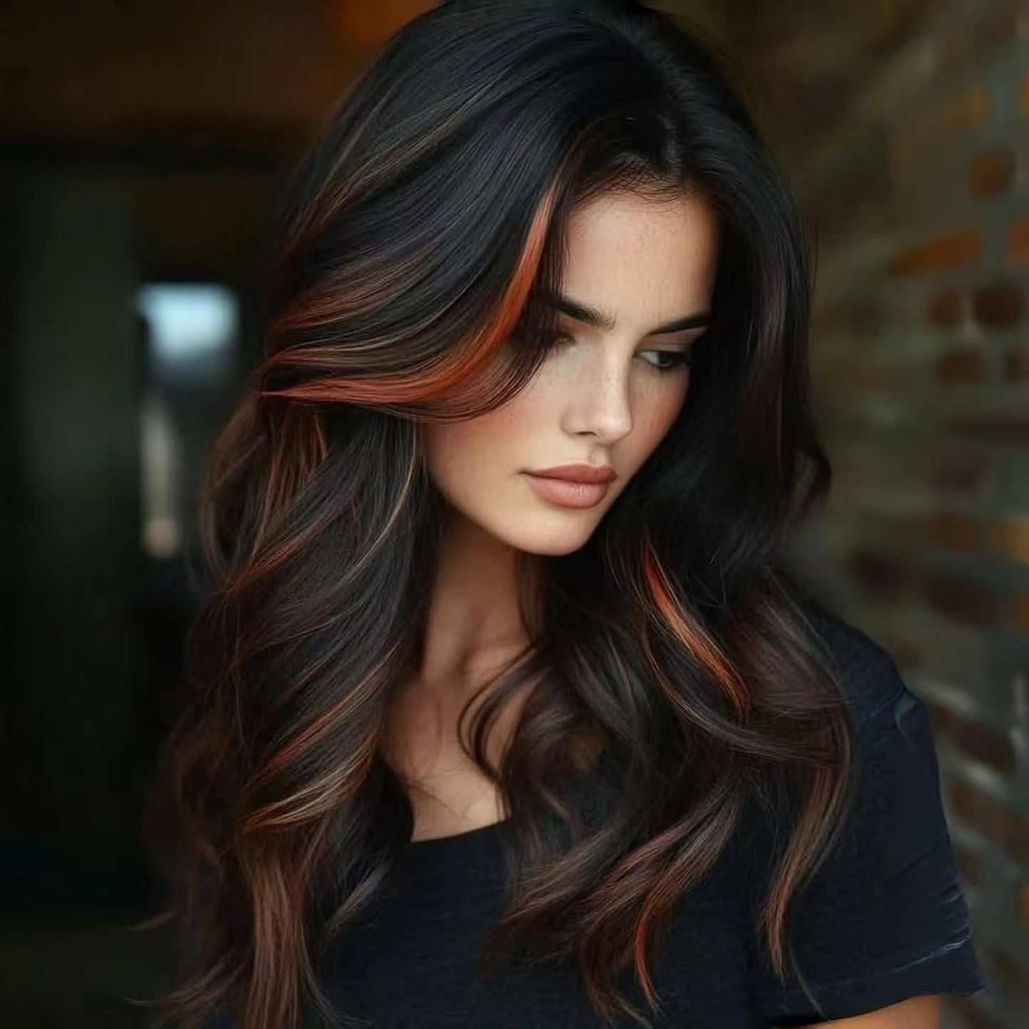 Layered Wavy Wigs for Women - Synthetic Butterfly Haircut, Natural Black, Heat Resistant | Perfect for Daily & Party Use