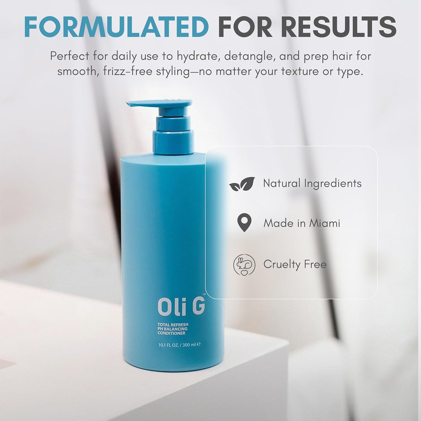 Oli G pH Balancing Hair Conditioner - Lightweight Daily Formula with Marula Oil & Shea Butter | 10 fl oz