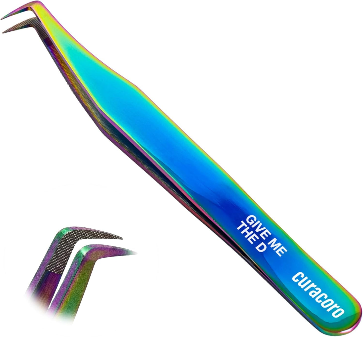 Curacoro Lash Tweezer - Precision Fiber Tip Grip for Eyelash Extensions | Multi-Shape Silver Tweezers for Volume & Isolation