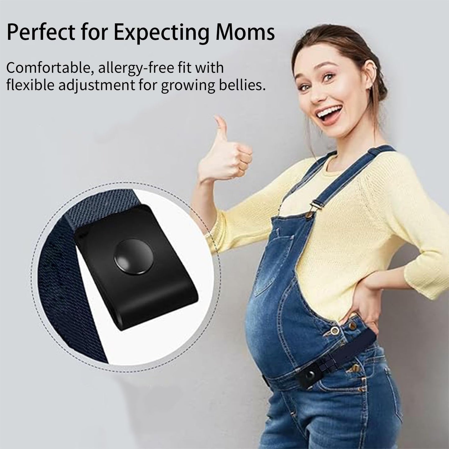 No Buckle Elastic Belt for Men and Women, Invisible Buckle-Free Stretch Belt with Adjustable Fit, Comfortable Waistband for Jeans, Pants, Travel, and Daily Wear Blue