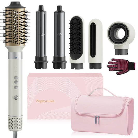 6 in 1 Hair Styler, High Speed Ionic Hair Dryer with Auto-Wrap Curlers, Blow Dryer Oval Brush & Volumizer, No Heat Damage Hot Air Styler for Fast Drying, Curling, Smoothing & Volume