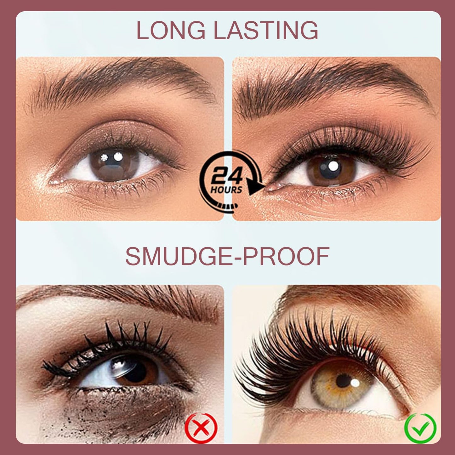 Waterproof Mascara - 7D Lengthening & Thickening Formula | 2PCS Black for Fuller Lashes