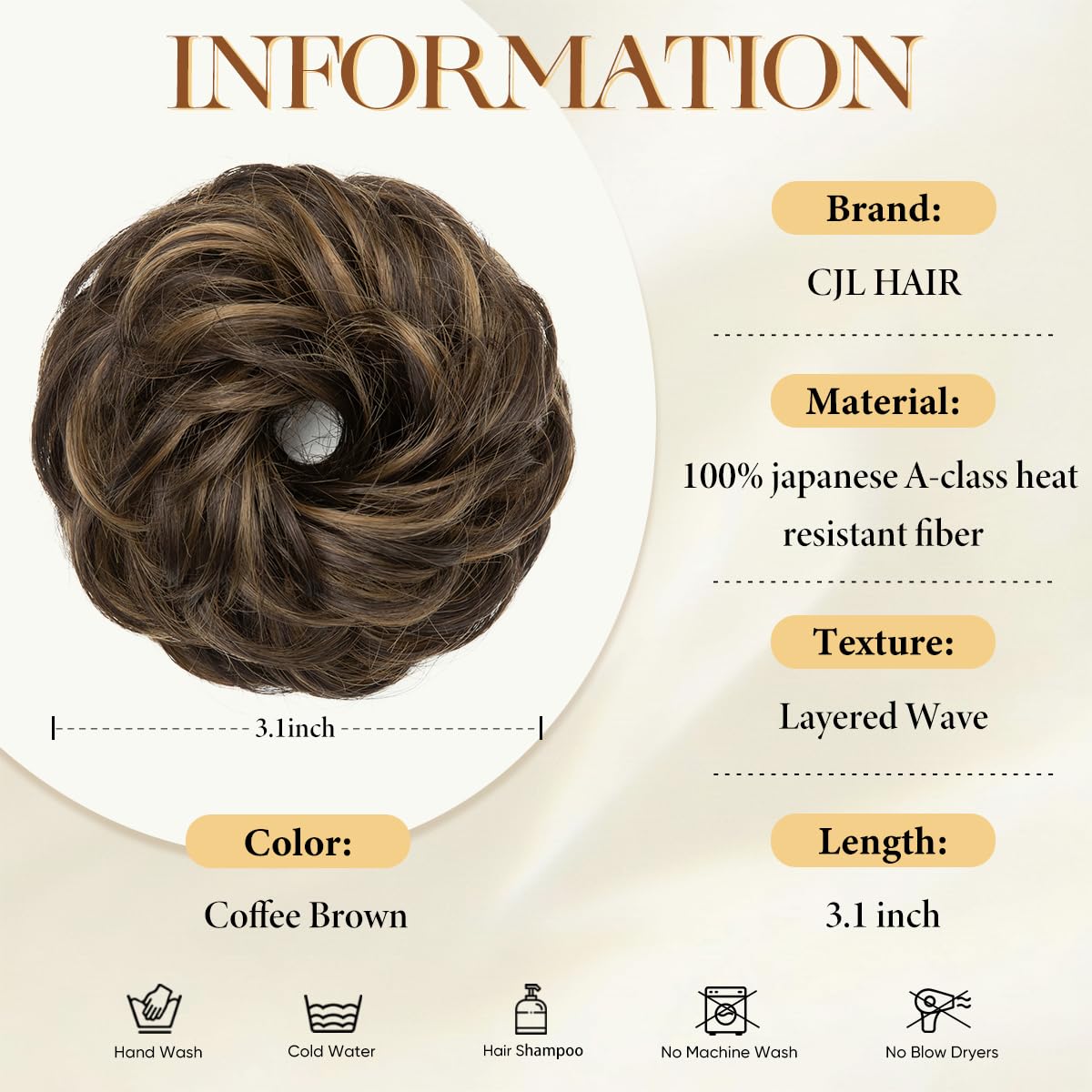 Small Messy Bun Hair Pieces for Women - Synthetic Curly Mini Scrunchies | 2PCs Coffee Brown