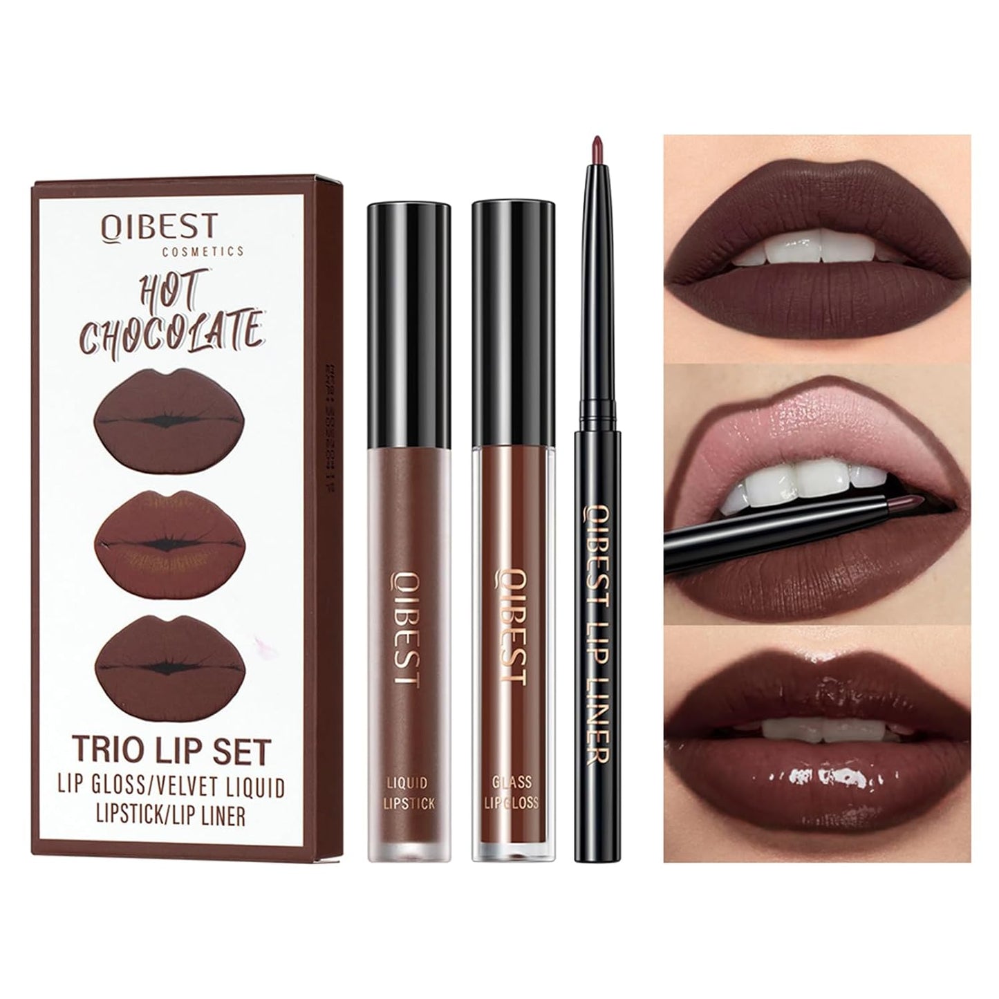 Matte Liquid Lipstick Set - 7 Pigmented Long-Lasting Shades + Lip Plumper | Velvet Waterproof Makeup Gift for Women