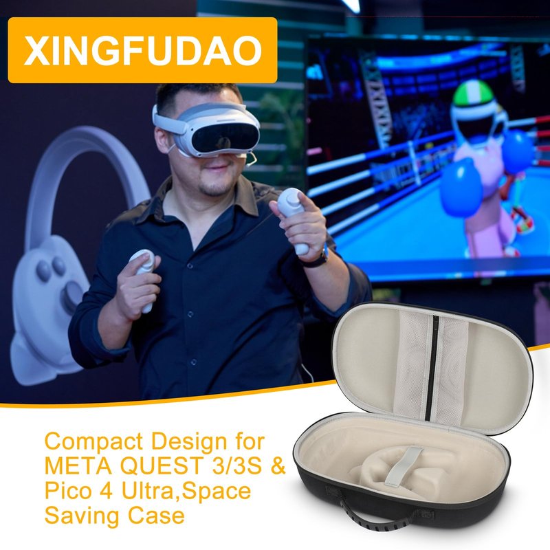 XINGFUDAO Hard Carrying Case Compatible with Meta Quest 3/3S/Pico 4 Ultra, Suitable for Official Original Strap/Elite Strap and Other Accessories, Travel Storage Case