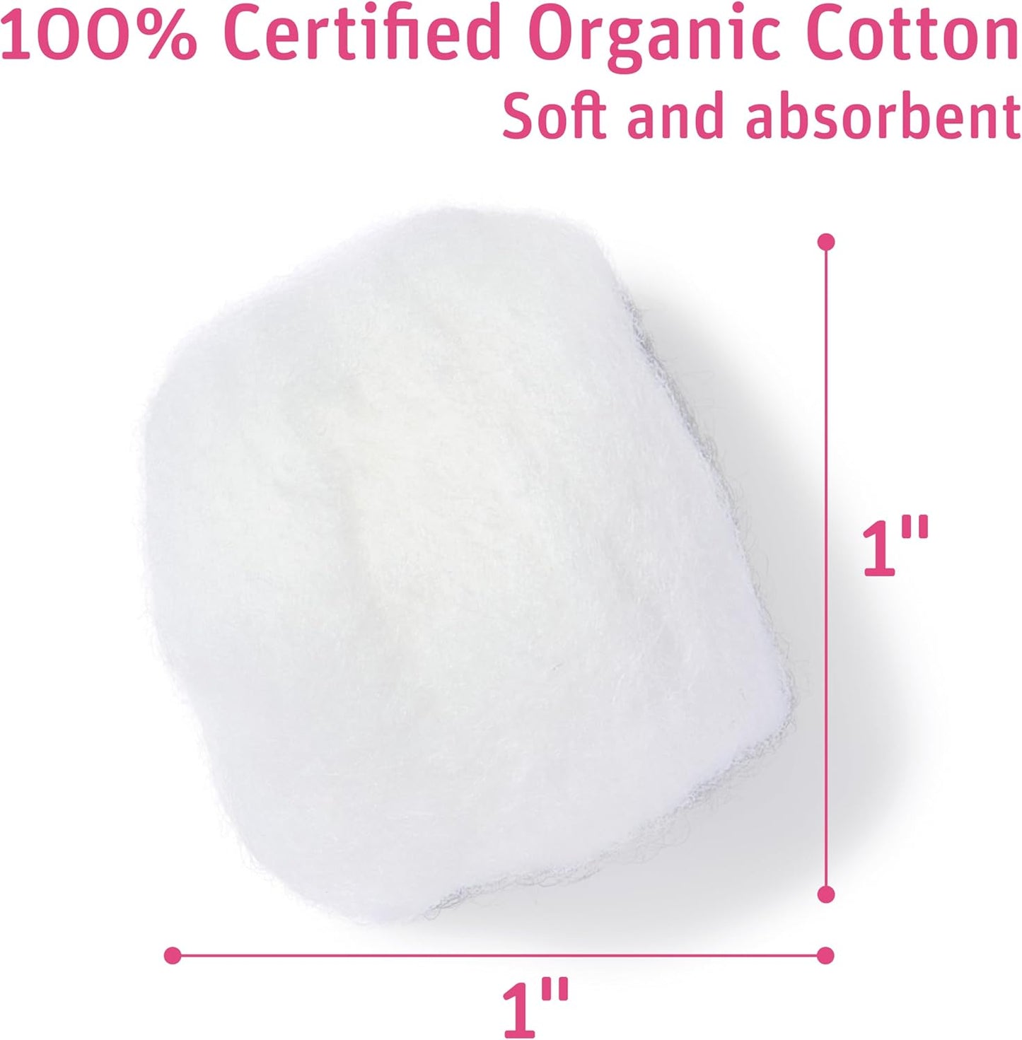 Premium Organic Cotton Balls - 600 Count | Hypoallergenic, Soft & Absorbent for Beauty & Skin Care