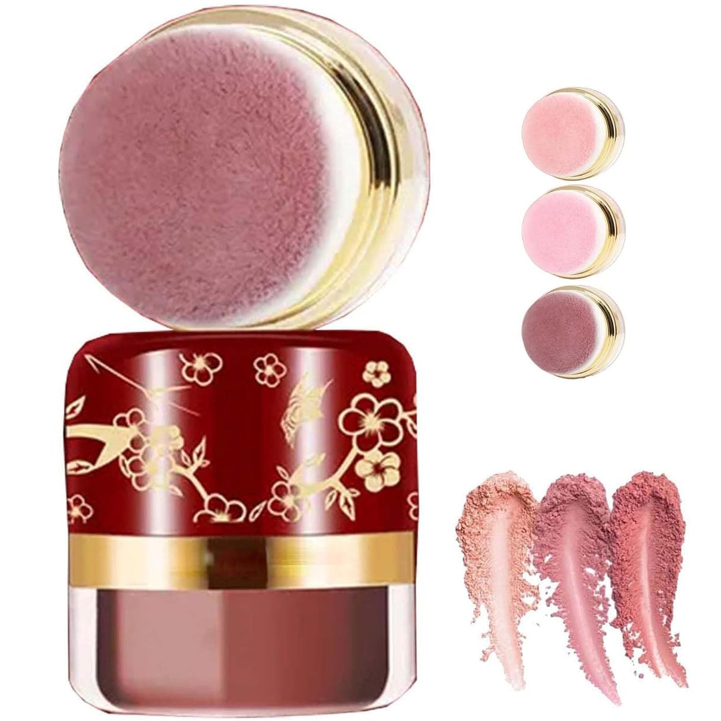 Effortless Radiance Blush Set - 3-Piece Makeup Kit with Built-In Mirror | Natural-Looking for All Skin Tones