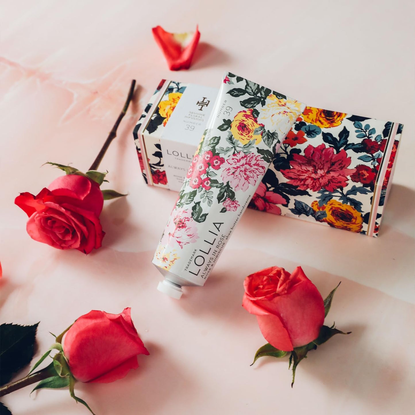 Lollia Always In Rose Hand Cream - Hydrating Rose & Hibiscus Lotion for Soft Skin | 4 oz.