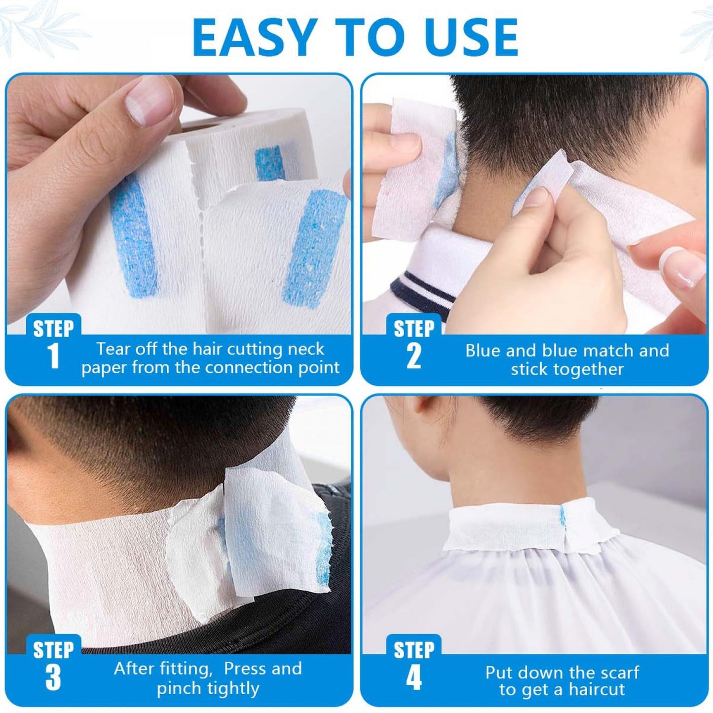SenseYo 5 Rolls Disposable Barber Paper Strips Tissue Stretchy Neck Band Wrap Tape Hairdressing Supplies Accessory Tool Professional for Salon Haircut Styling