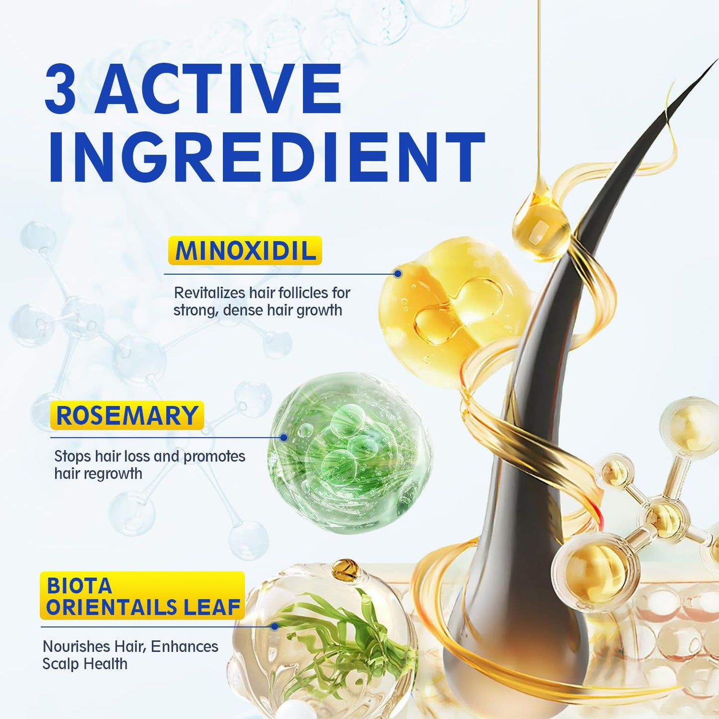Minoxidil Hair Regrowth Treatment - 5% Solution with Biotin for Thinning Hair | 4 FL OZ/120mL