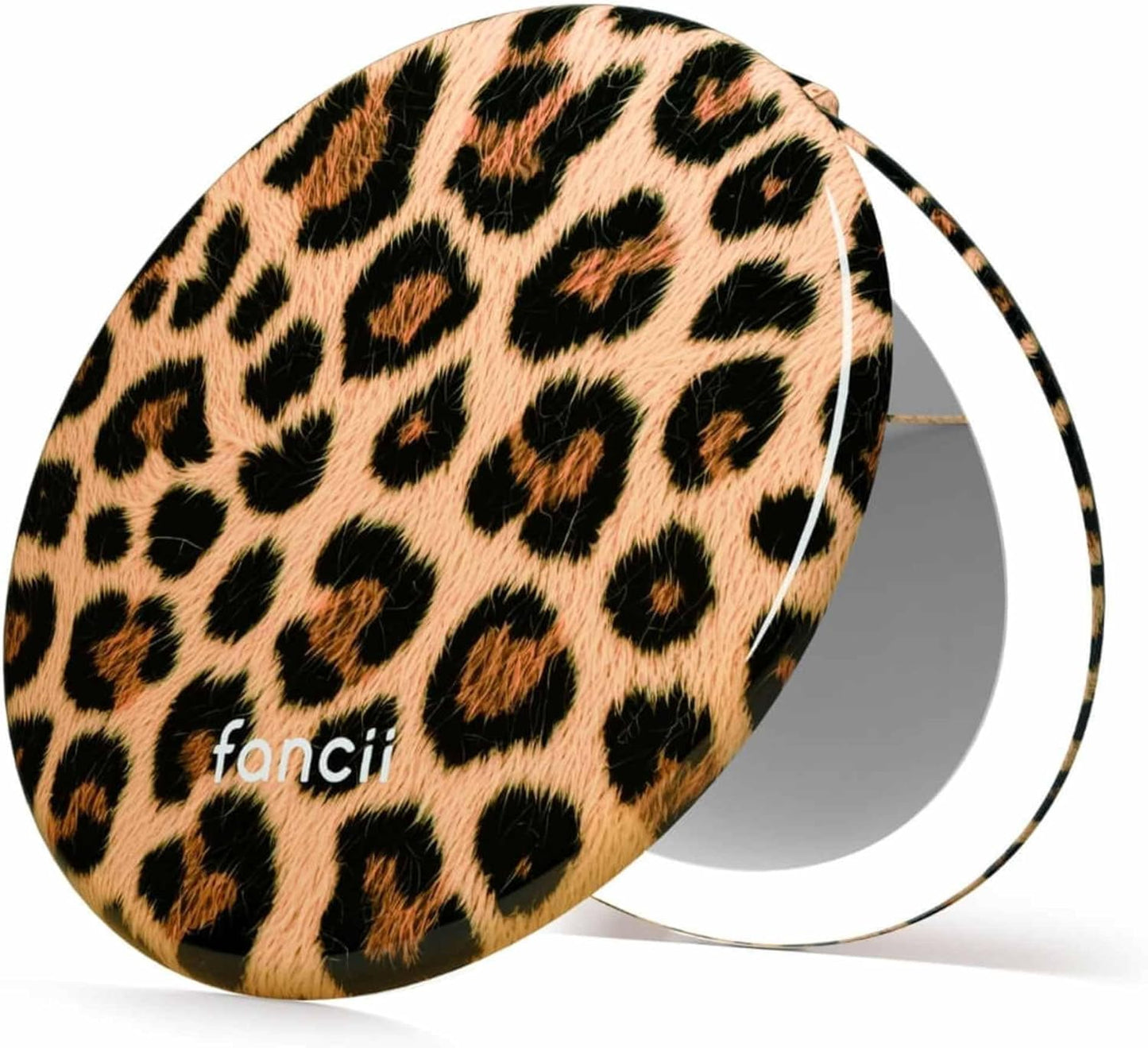 LED Travel Makeup Mirror - Rechargeable 10x/1x Magnification | Tru-Glow Lighting, XL 5” Wide, Marble Rose
