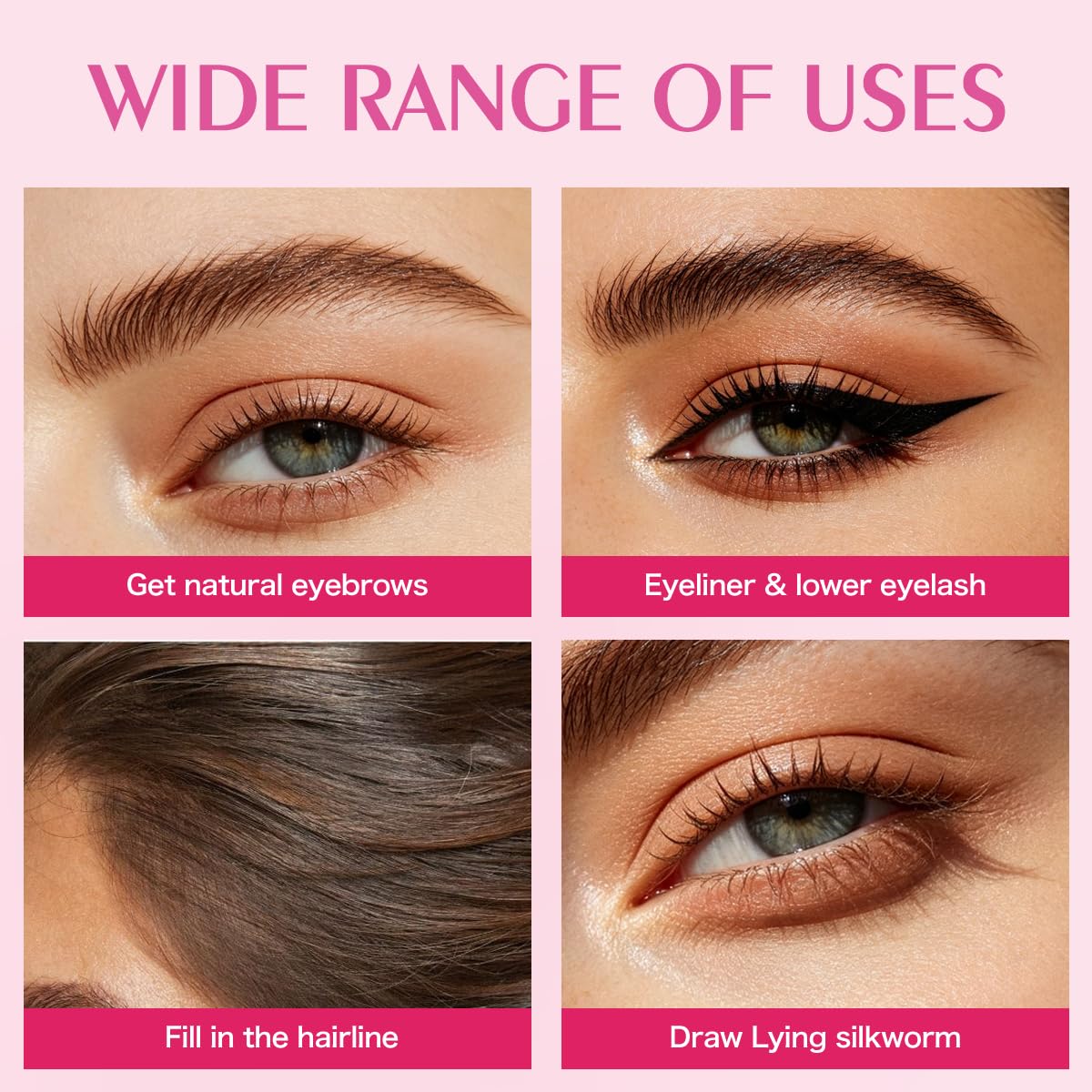 Eyebrow Pen - Eyebrow Pencils for Women, W3W Dual-Ended Microblading Eyebrow Pen, Micro-Fork-Tip + Ultra-Fine Brush Tip, Waterproof Smudge-Proof, Create Natural Hair-Like Brows (Light Brown)
