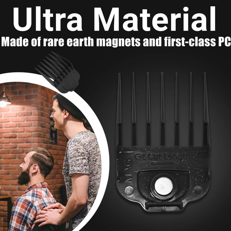 Magnetic Clipper Guards Guide Comb Set Compatible with Andis Master Hair Clippers,Size form to 1/16 to 1 in,10pcs Black