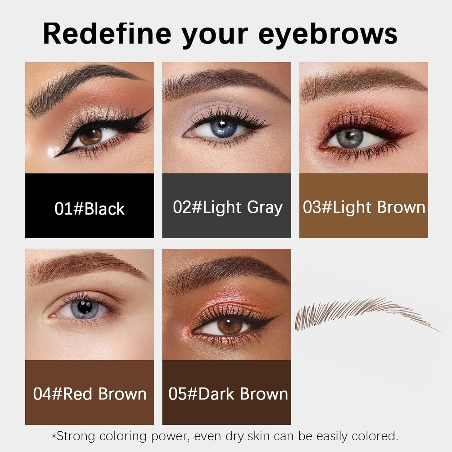 Browcharm Microblading Eyebrow Pencil - 0.1mm Ultra-Fine Waterproof Definer | 01 Black