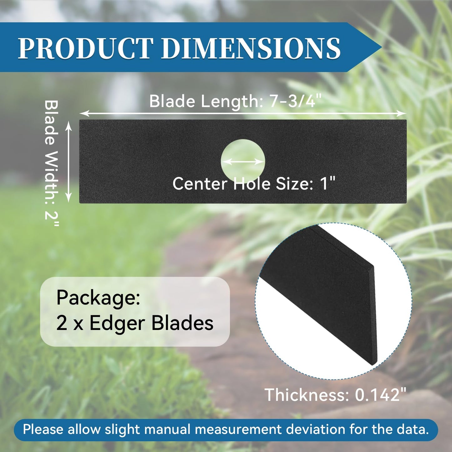 Bularie 613223 Edger Blade Compatible with S-tihl R-yobi Troy-Bilt Echo Edger - 7-3/4" x 2" Edger Blade Attachment for Trimmer Weed Eater, Replace 791-613223B 791-613223 40-143 - 2 Pack