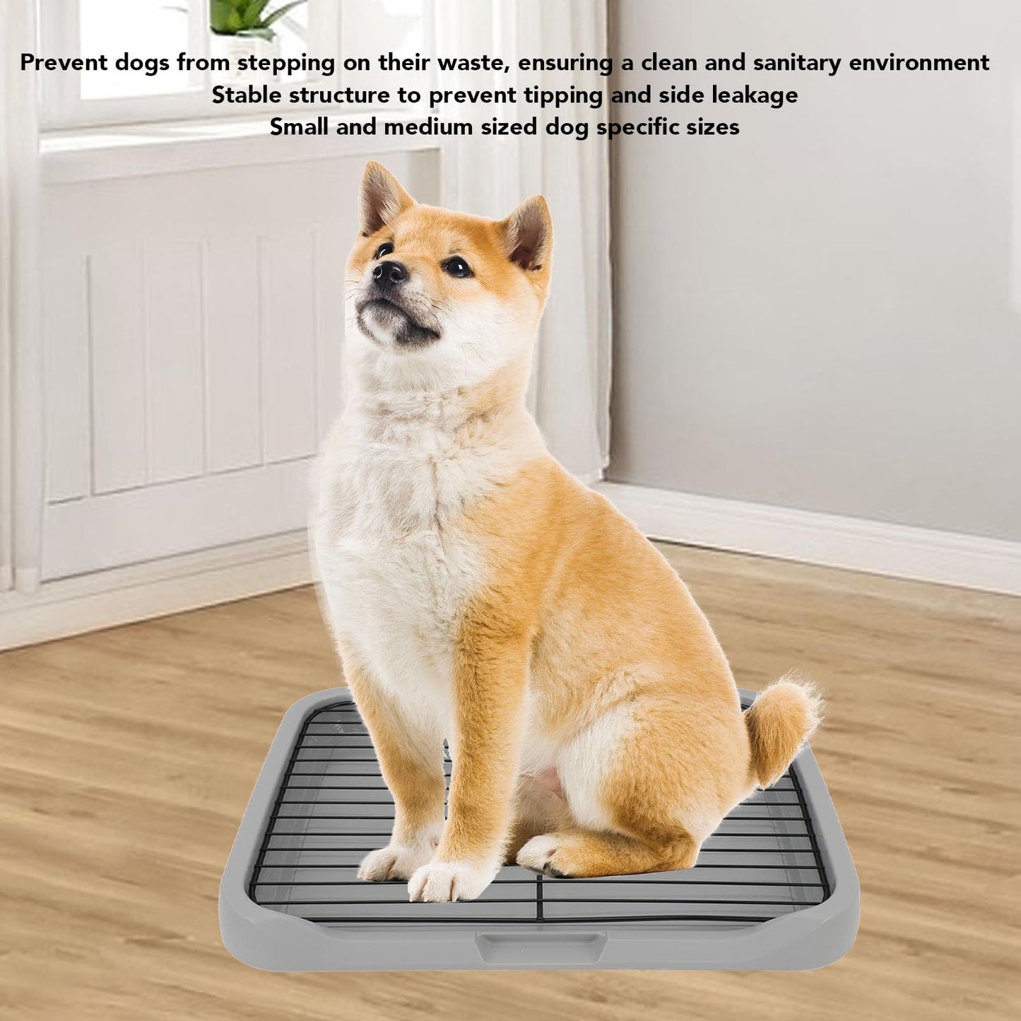 Dog Potty Tray, Indoor Mesh Dog Litter Box, Toilet Pee Pad Holder Puppy Training Tray, Removable Stable Structure Pet Training Pads for Small and Medium Dogs