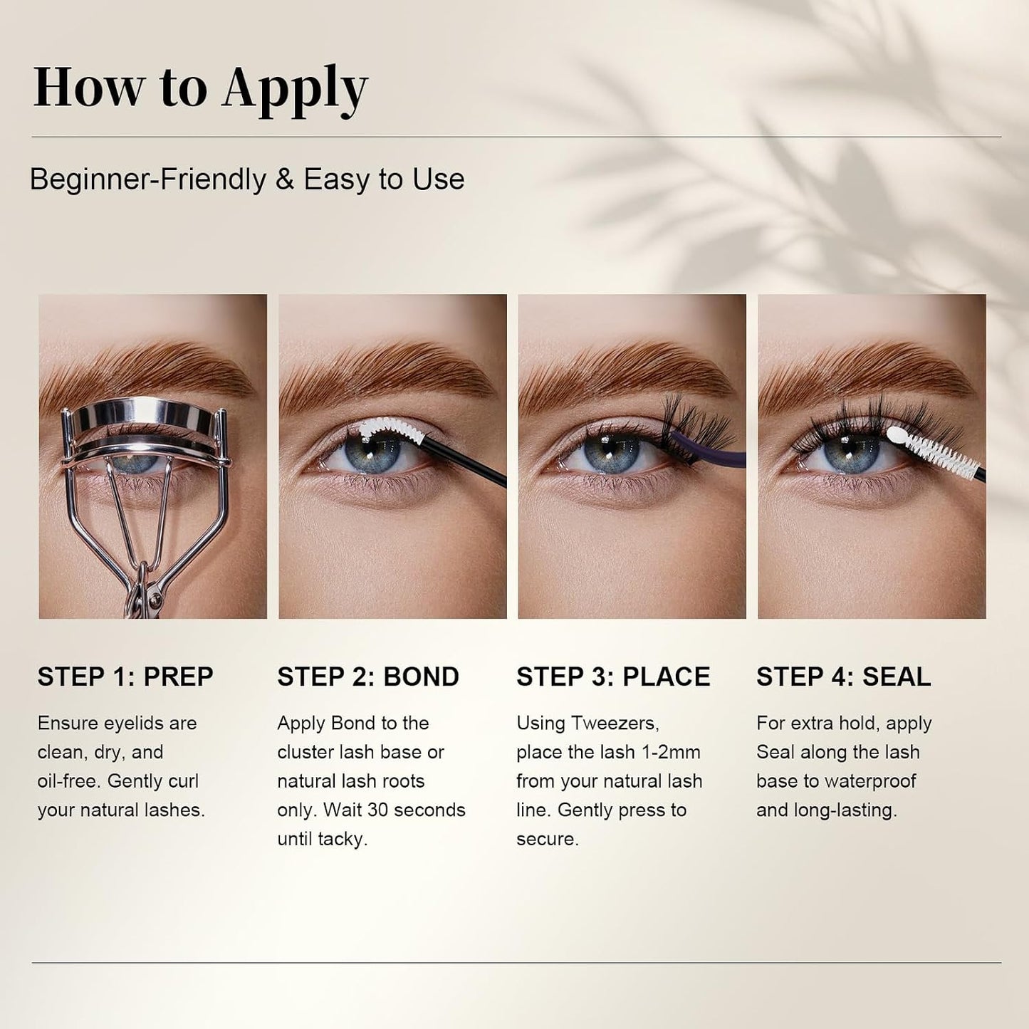 Lash Clusters Kit - Wispy D Curl Eyelash Extensions | 0.03mm, 8-18mm, DIY Individual Clusters with Bond & Seal