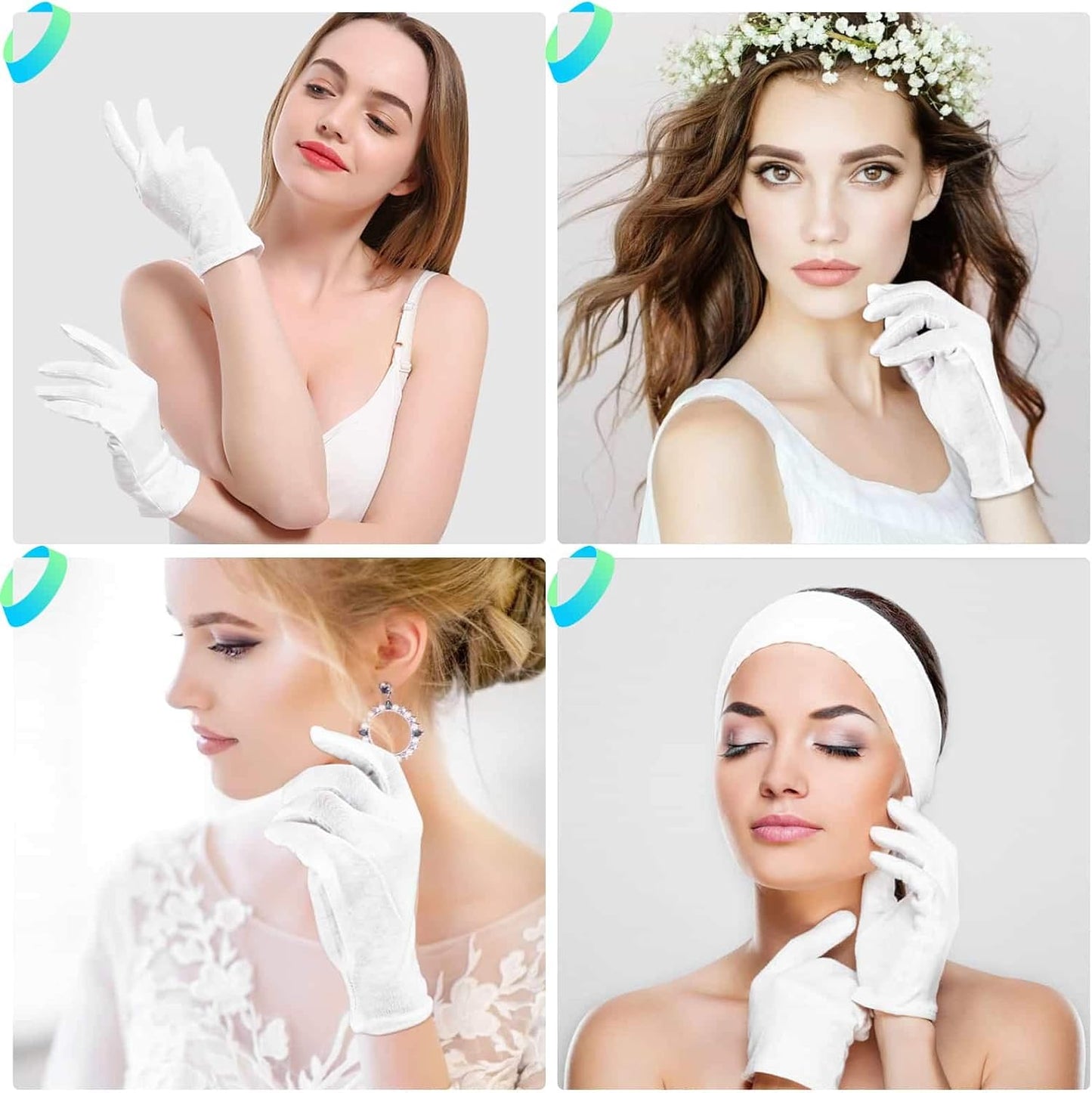 Cotton Gloves for Dry Hands - 20 Pairs Large White Gloves for Moisturizing & Inspection