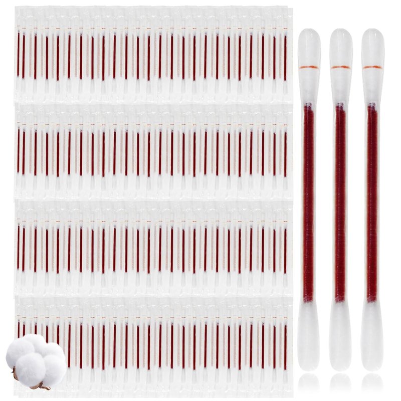 Disposable Iodine Cotton Swabs - Individually Wrapped Iodophor Swabsticks for First Aid | 100 Count, White