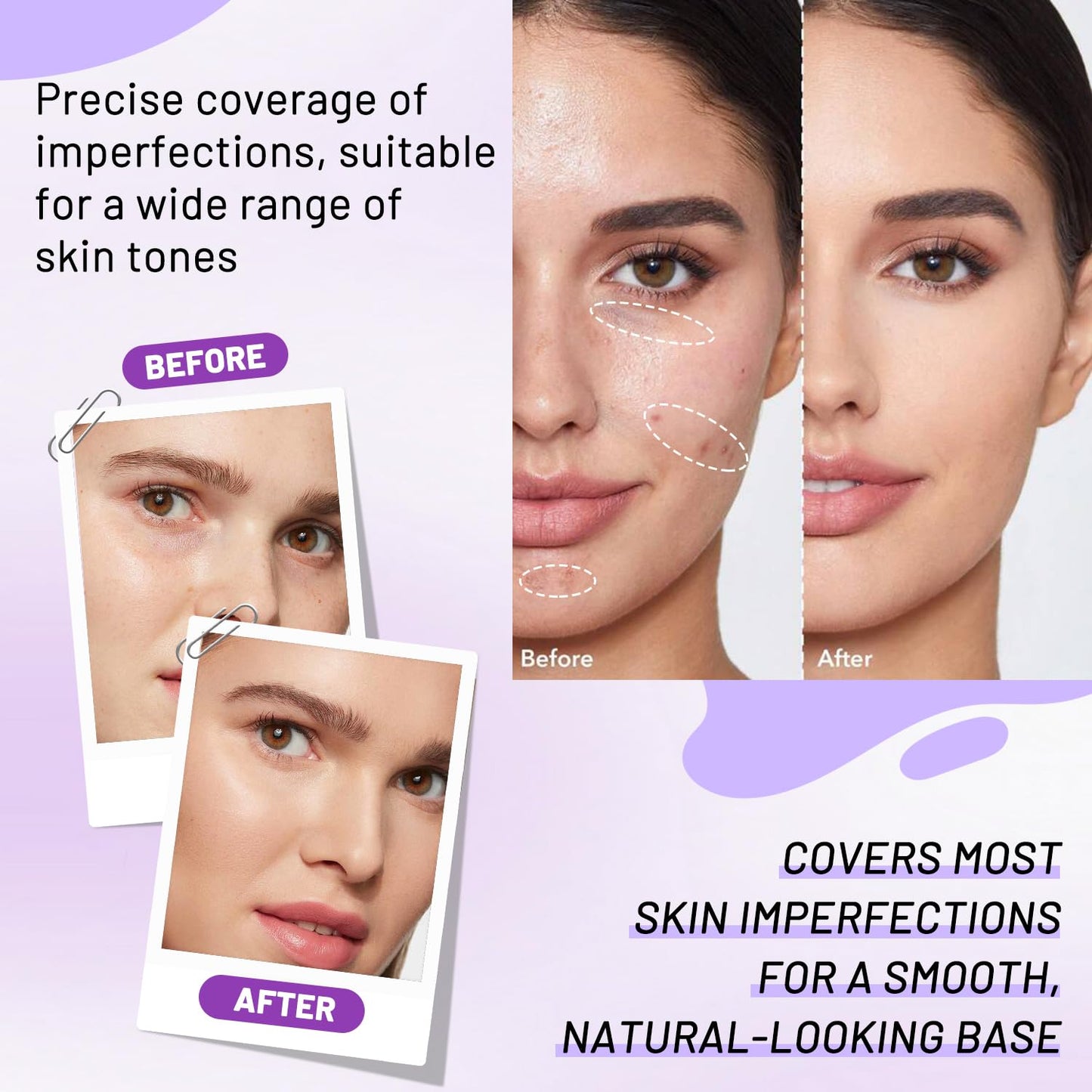 Soft Matte Cream Concealer 8 Shade Fade Palette, Soft Matte Cream Foundation, Cover with Applicator, Concealer for Dark Circles, Blemishes & Contouring, Waterproof & Long Lasting (Dark)