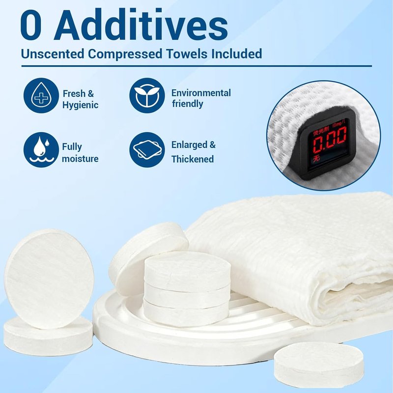 Automatic Hot Face Towel Dispenser - 5-Second Heating Portable Towel Warmer | Includes 60 Compressed Towels