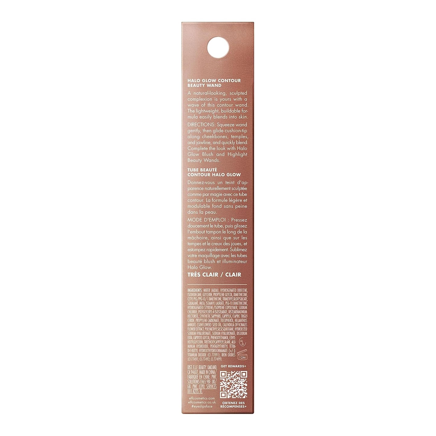 e.l.f. Halo Glow Contour Wand - Liquid Contour for Naturally Sculpted Look | Buildable Vegan Formula, Fair/Light