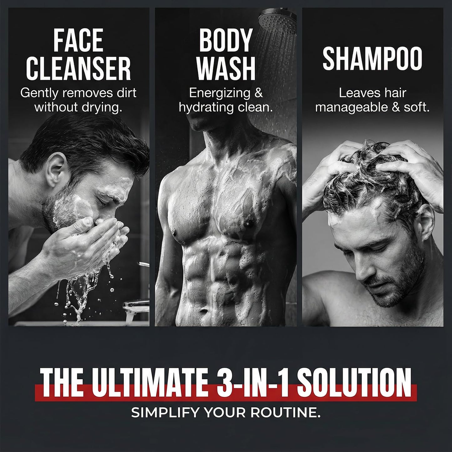 Dead Sea Collection Sandalwood Men’s Body Wash – 3 in 1 Body Wash for Men for Hair, Face & Body – Moisturizing Shower Gel with Dead Sea Minerals – Pack of 2 (33.8 fl oz each)