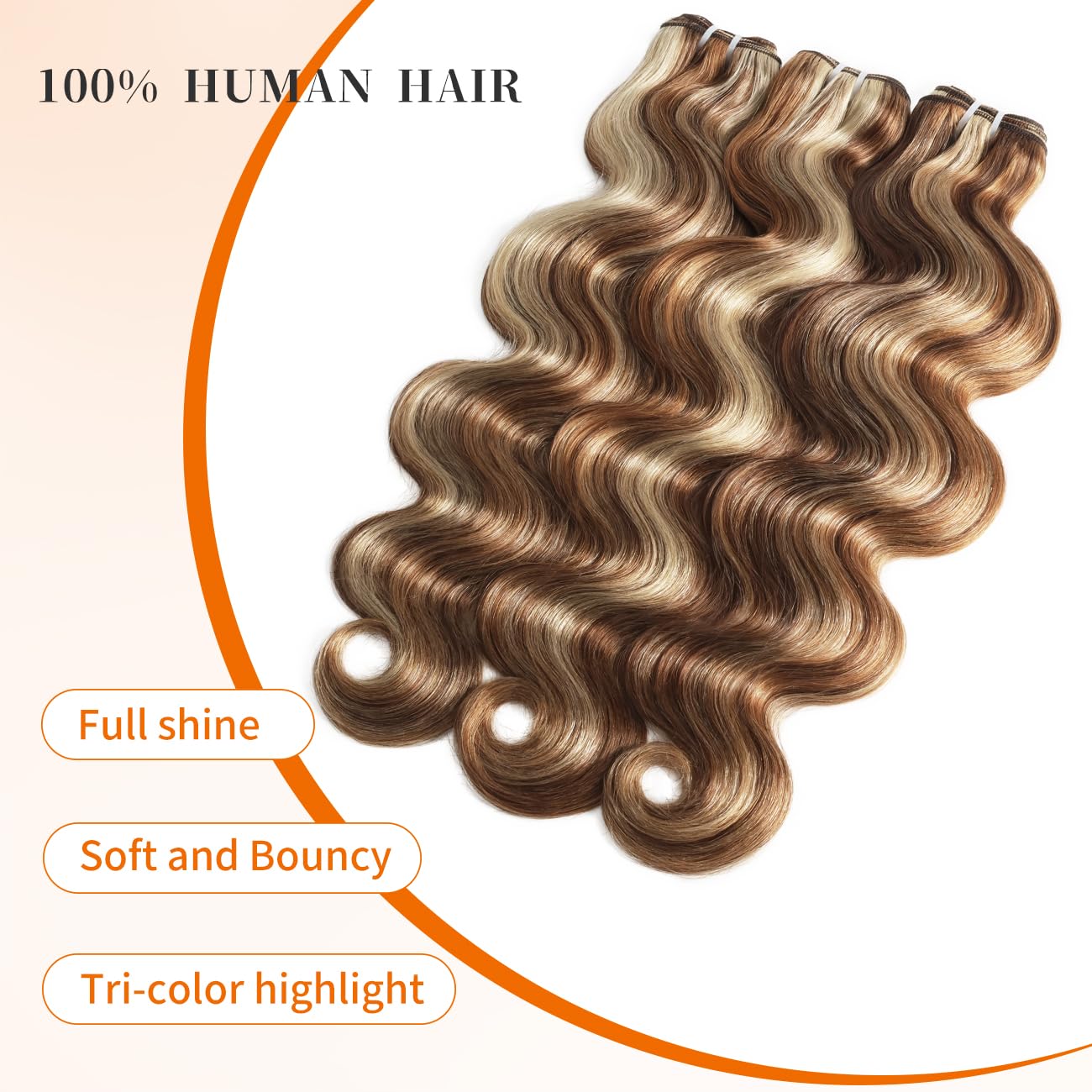 Blonde Bundles Body Wave Human Hair,3 Bundles 20 22 24 Inch 100g Each