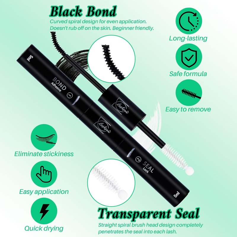 Lash Clusters Kit - Wispy Cat Eye Eyelash Extensions | 2304PCS DIY Set with Bond, Seal, Remover & Tweezers