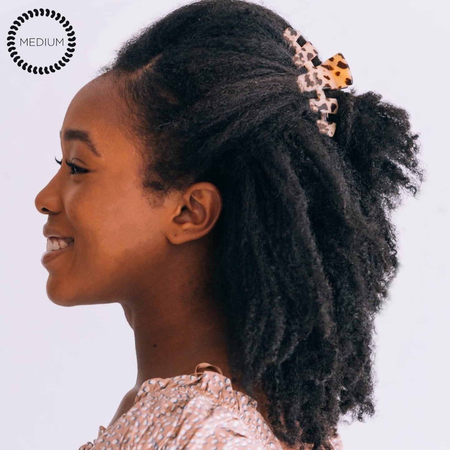 Medium Hair Clip - Strong Grip & Bendable Teeth for All Hair Textures | Blonde Tortoise
