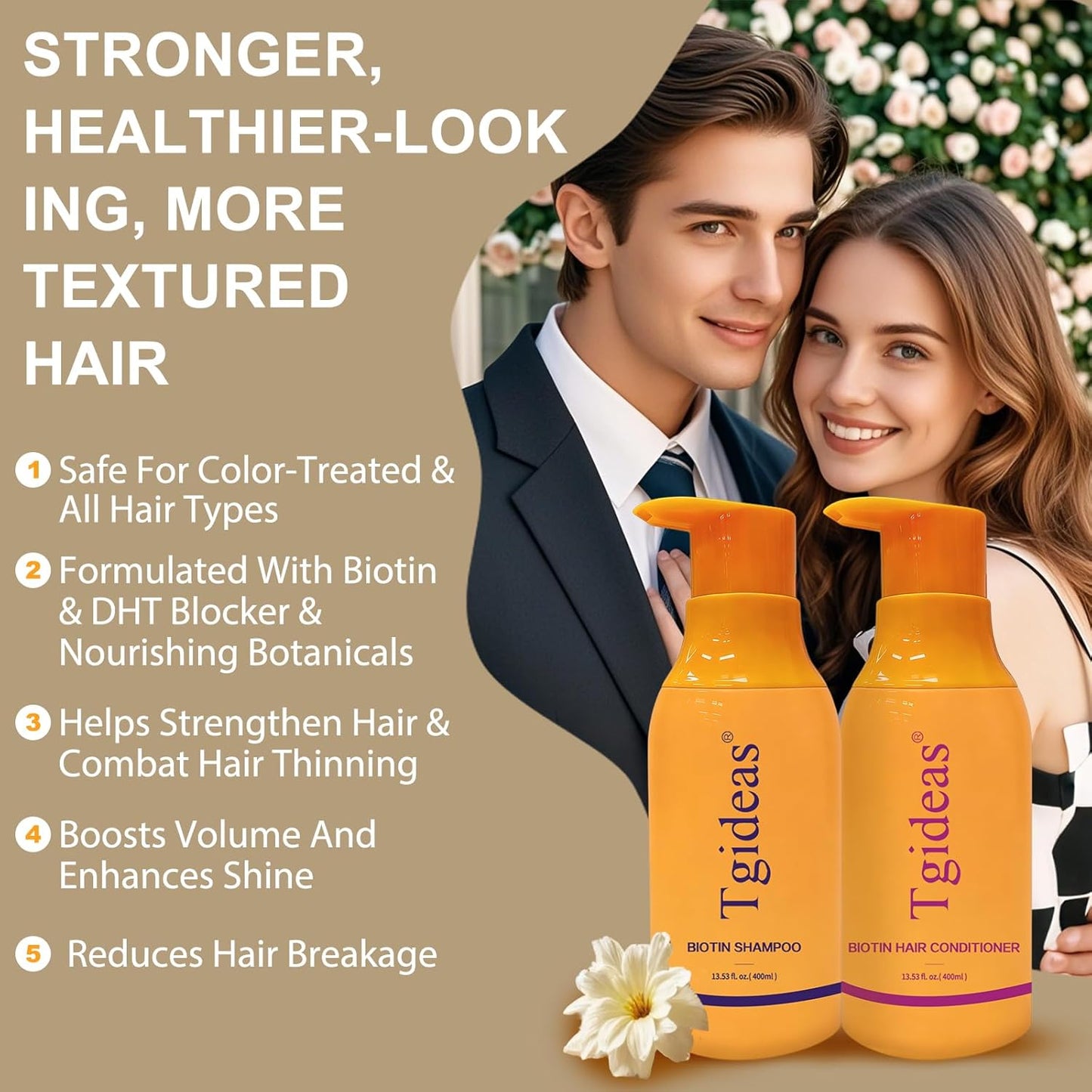 Anti-Thinning Biotin Shampoo & Conditioner Set | Thickening & Strengthening for Hair Loss - 13.53 fl. oz x 2