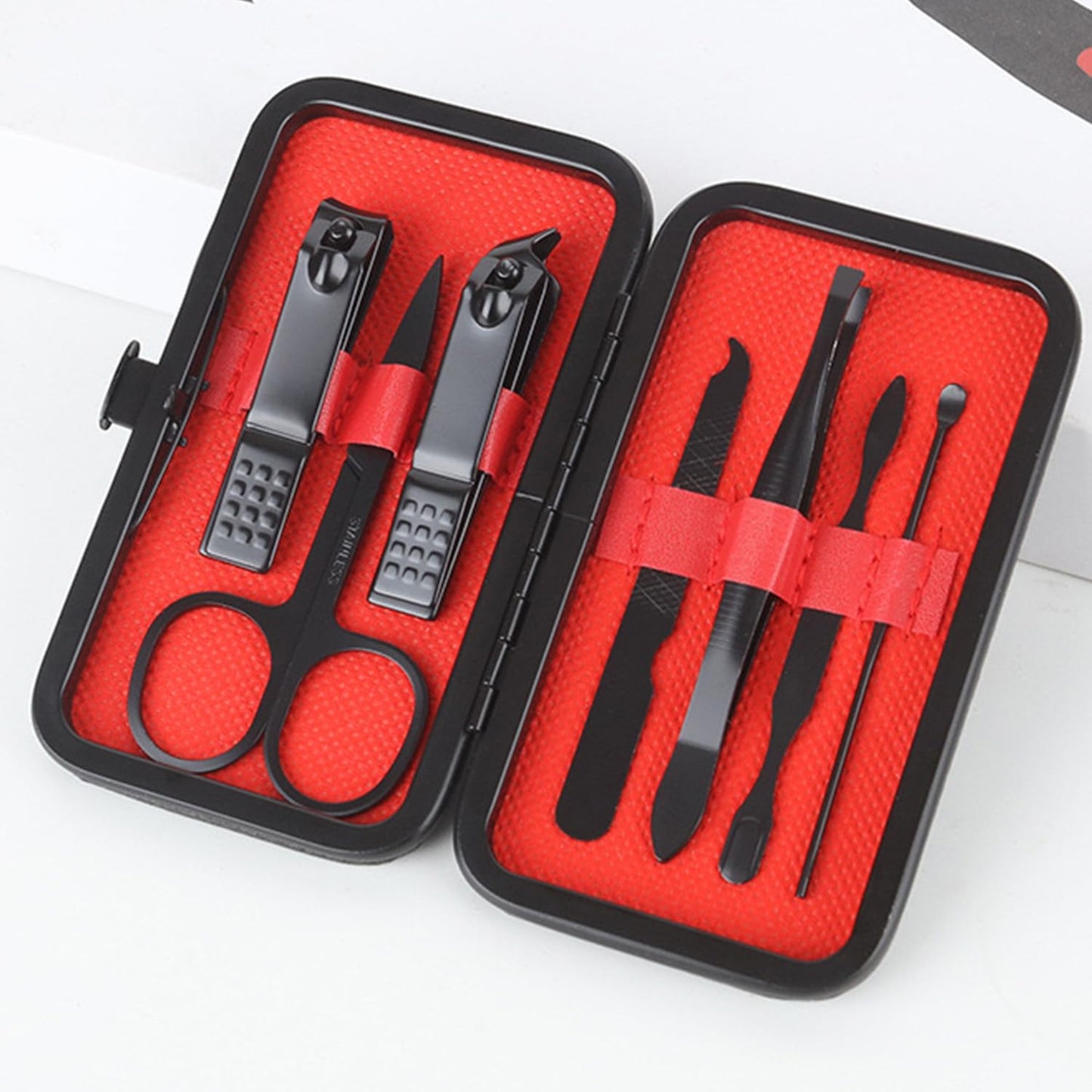 Men Nail Grooming Kit - Stainless Steel Nail Clippers, 7-Piece Manicure & Pedicure Set for Men & Women, Includes Scissors, Tweezers, Ear Pick, Travel Case - Professional Personal Care Gift