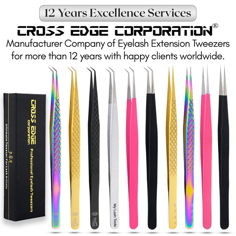 Isolation Tweezer for Eyelash Extensions – 14cm Curved Degree, Japanese Stainless Steel, Best for Individual Isolation & Classic Lashes, Eyelash Twisers (Black)