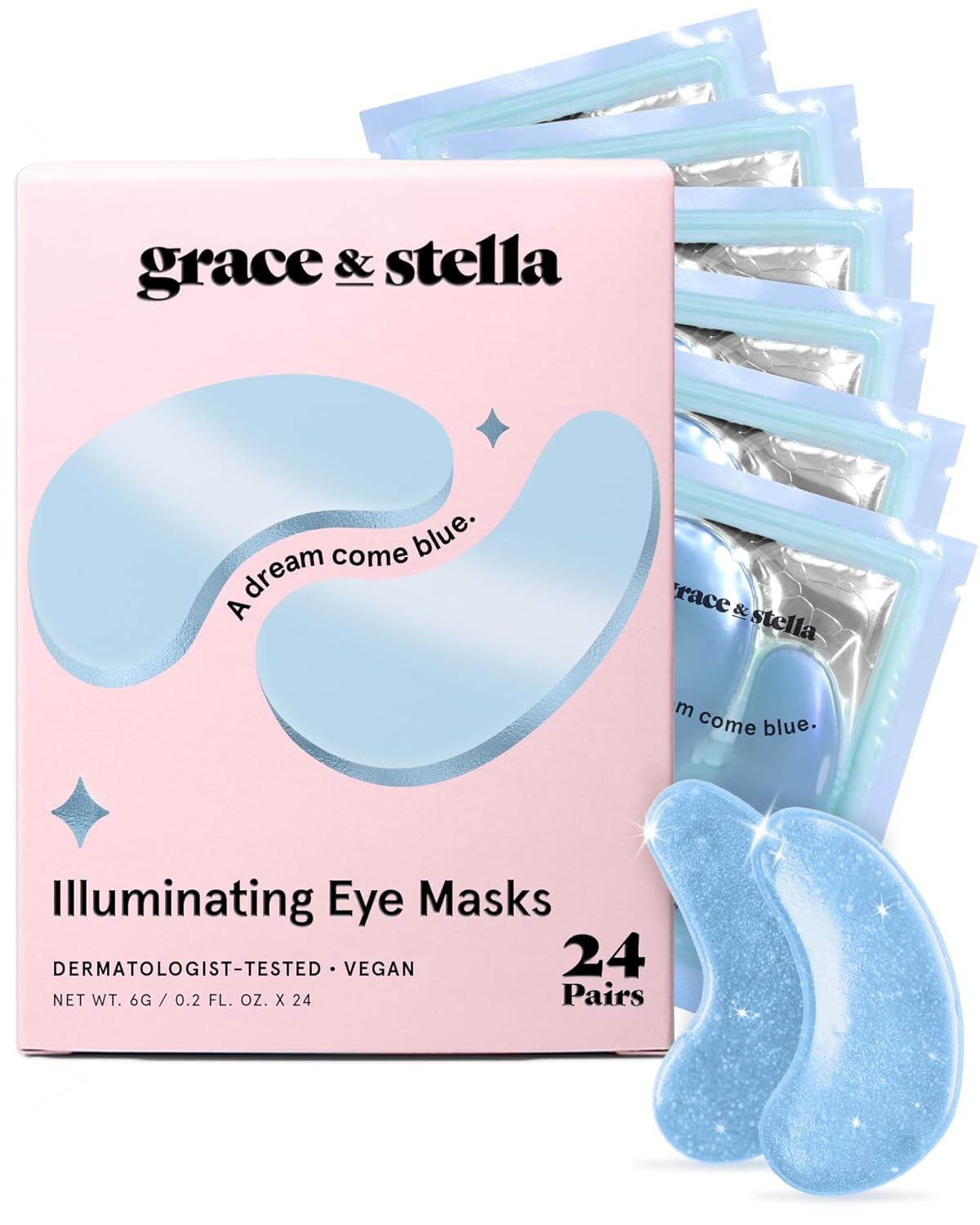 Under Eye Mask for Dark Circles & Puffy Eyes - Vegan Gel Patches | 24 Pairs, Gold