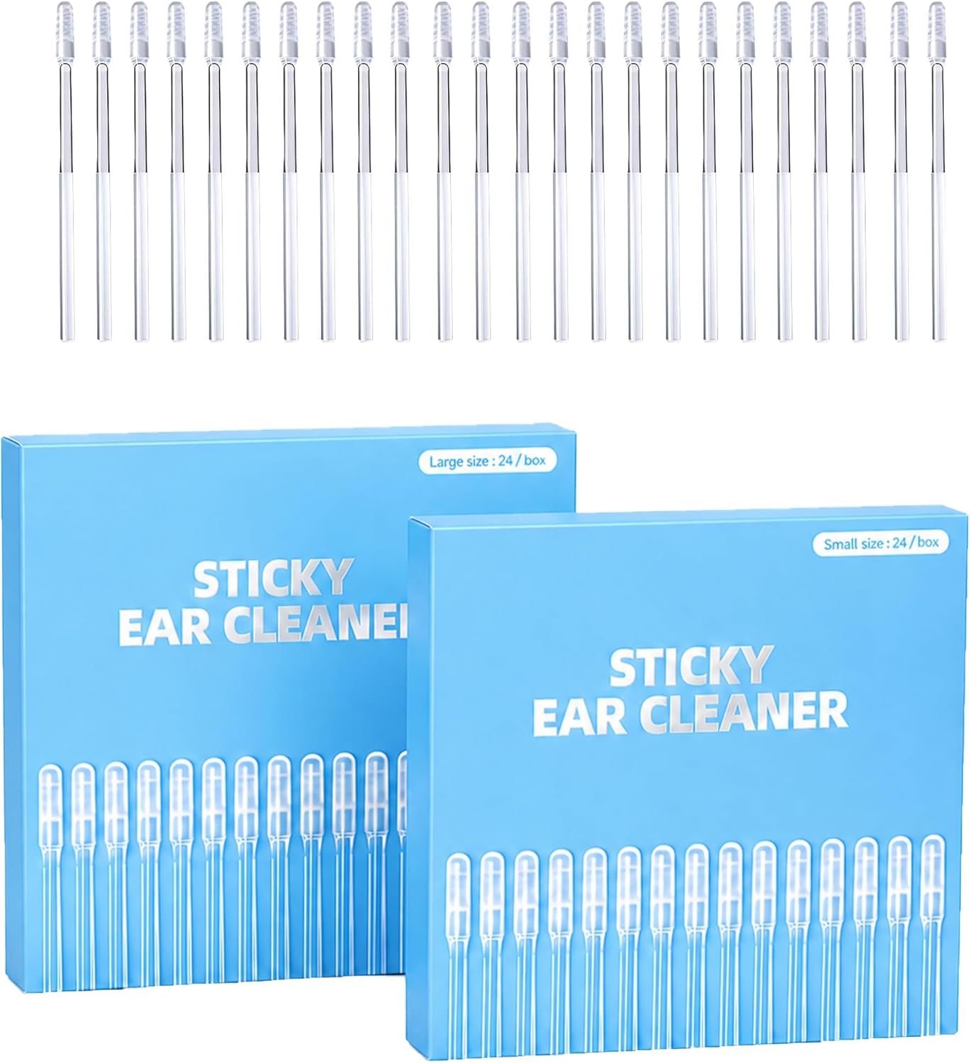 Reusable Sticky Ear Cleaning Sticks - 48 Pcs Gentle Adhesive Ear Wax Picks | Soft Rubber Heads for All Ages