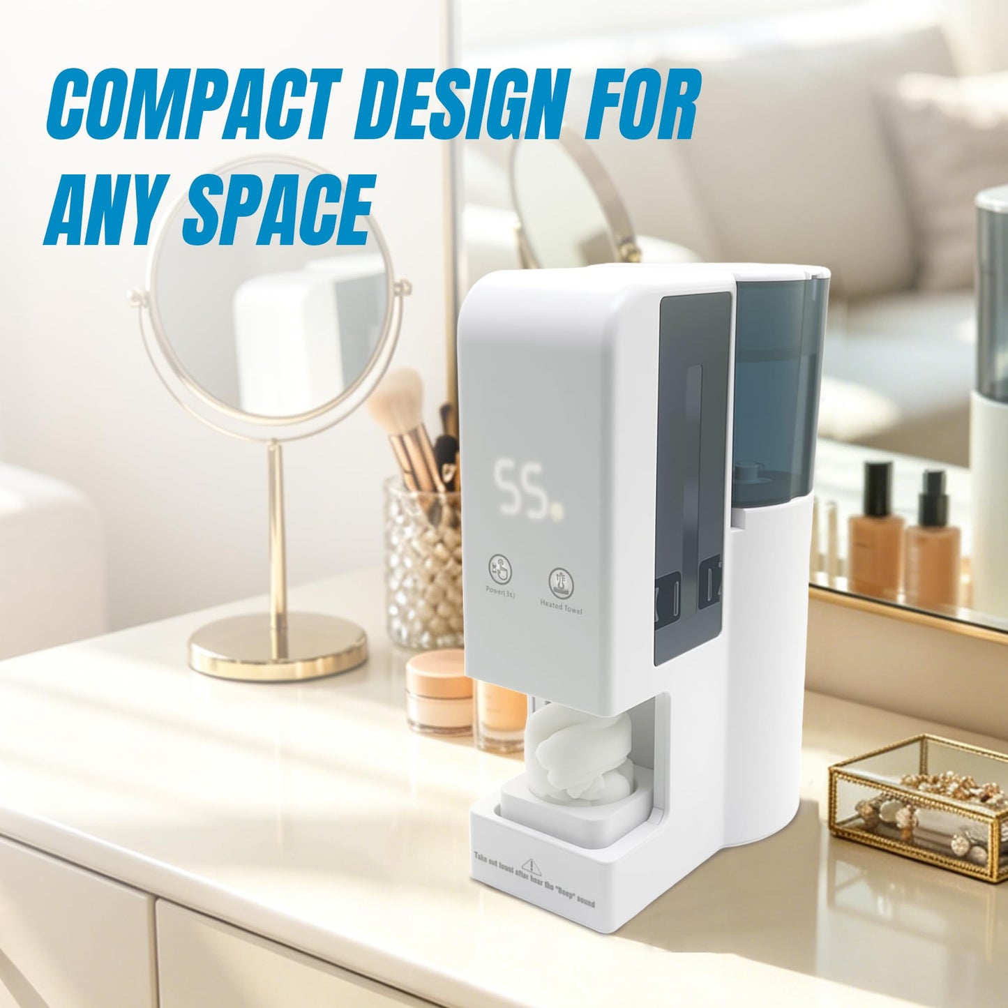 Hot Towel Warmer for Face, 5s Fast Heating Hot Towel Dispenser, Automatic Disposable Towel Warmer, 55°C Constant Temperature, Portable Face Towel Steamer (1PC Face Towel Machine+40PCS Towels)