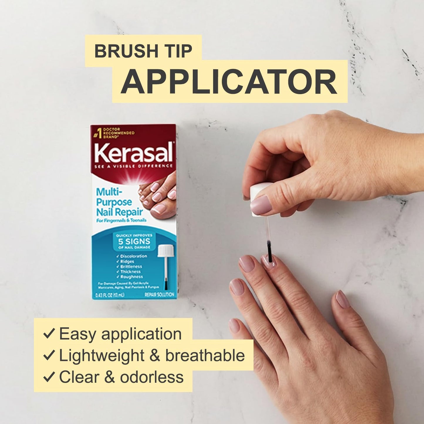 Kerasal Nail Repair Solution - Restore Discolored & Damaged Nails | 0.43 Fl Oz