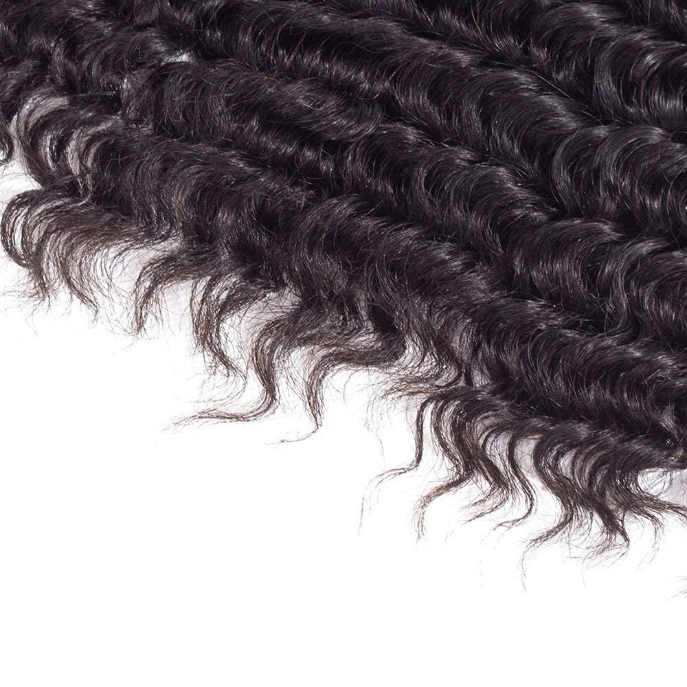 Human Hair Bundles Deep Curly Wave 3 pack Bundle 20 22 24 Inch 150g Deep Wave Human Hair Bundles Black Natural Color Double Weft Hair Extensions