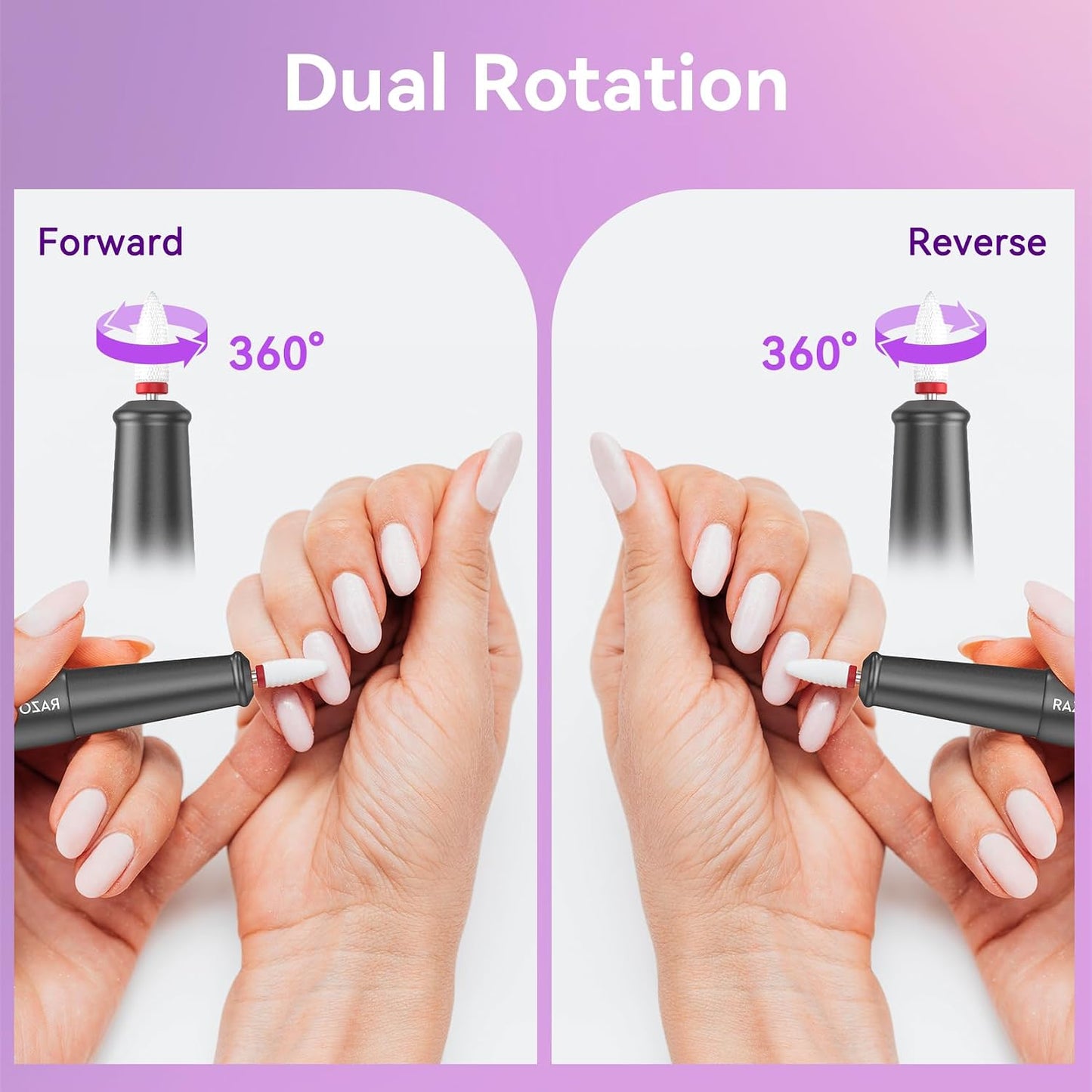 Electric Nail Drill - Professional 12-in-1 Efile for Acrylic & Gel Nails | Portable, Rechargeable, 5 Speeds, Grey