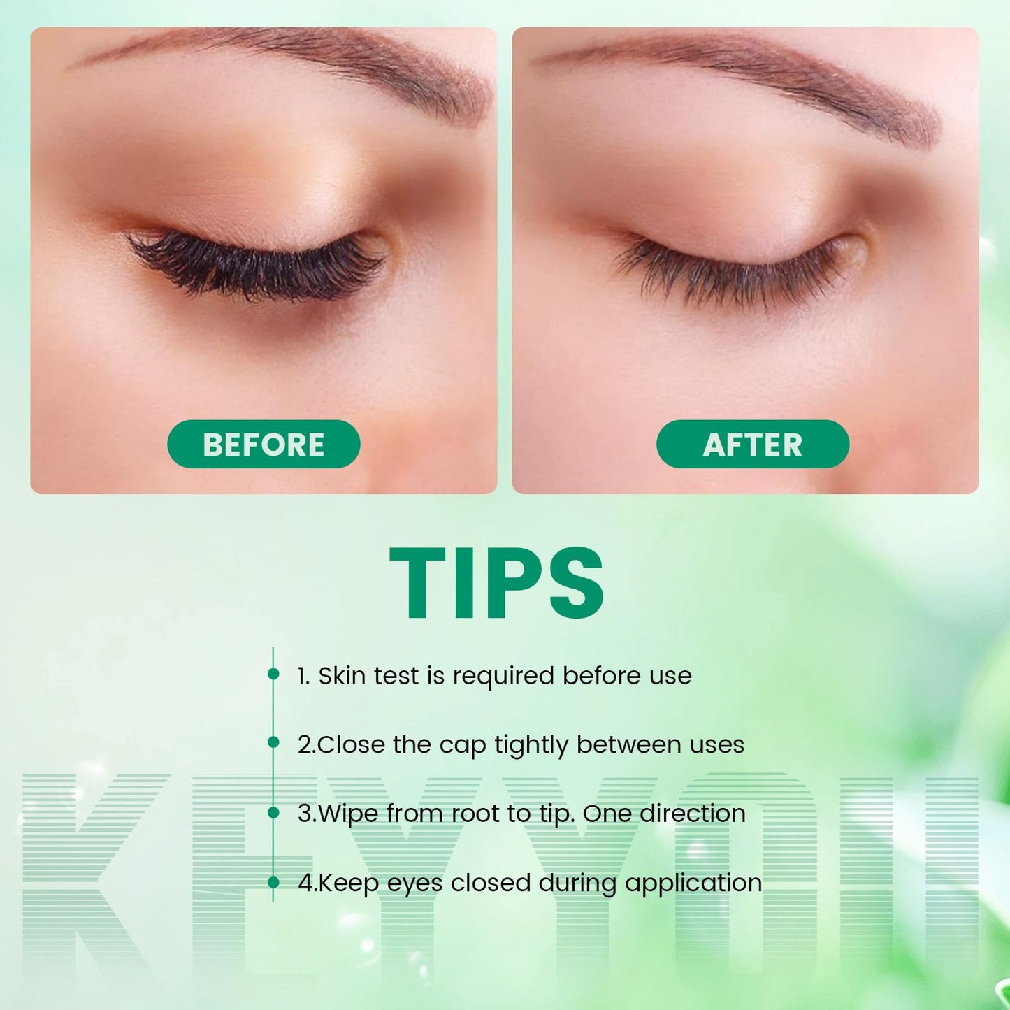 KEYYOU Lash Remover with Brush 10ML, Fast-Acting Lash Glue for Eyelash Cluster, Lash Cluster Remover Oil for False Eyelash Glue Dissolve, Gentle Eye Makeup Cleanser(10mL)