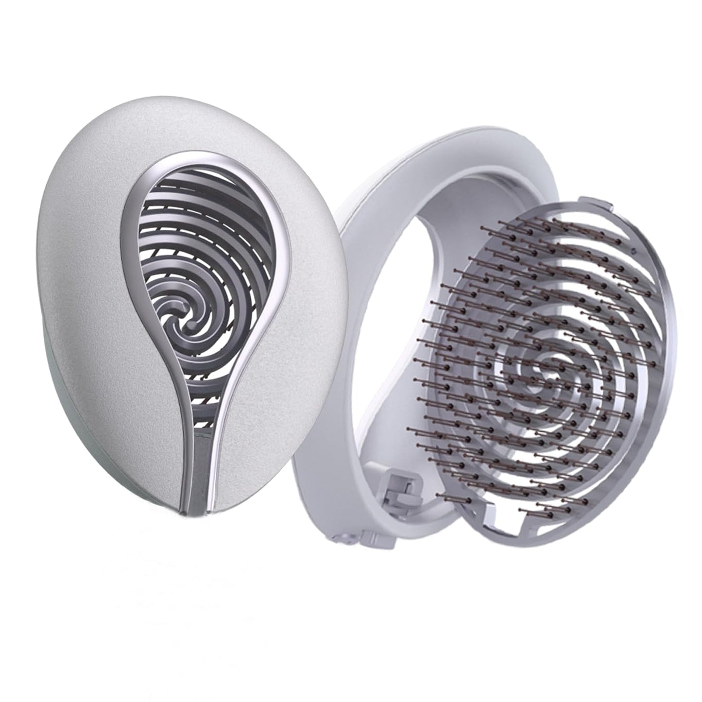 Uffy Spiral Shine Detangling Hair Brush - Anti-Frizz, Tangle-Free Design | Ergonomic Handle, Moonlight White