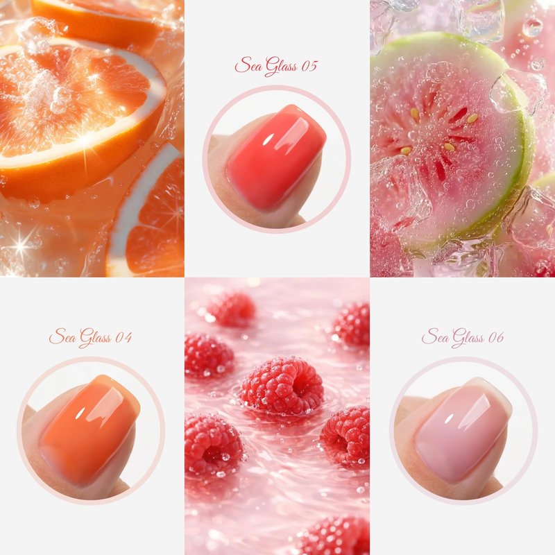 Born Pretty Pastel Jelly Gel Polish Blue Green Yellow Pink Red Translucent