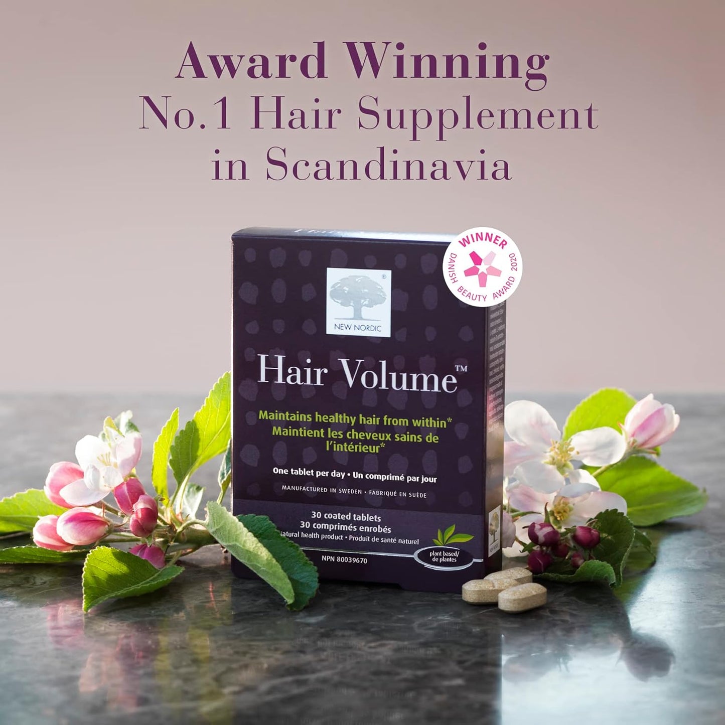 Hair Volume Tablets - Biotin Hair Supplement for Fuller-Looking Hair | Daily Wellness Formula | 30 Count