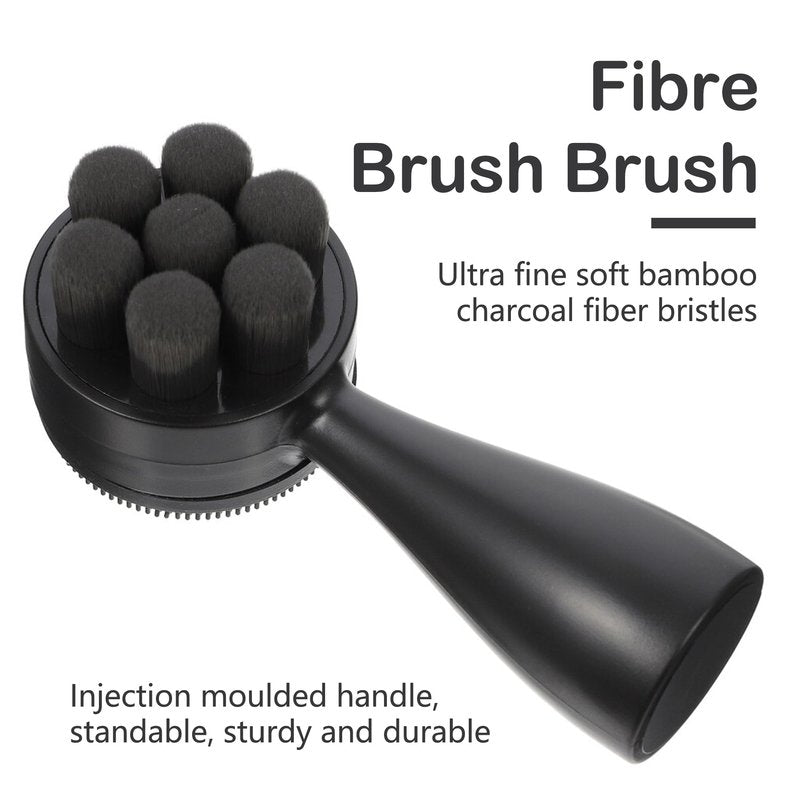 Double-Sided Face Cleaning Brush, Deep Cleansing Silicone Brush with Soft Bristles, Black