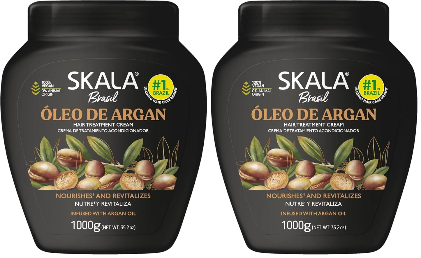 Skala Argan Oil 2-in-1 Treatment Cream | Vegan Leave-In Conditioner for All Hair Types - Deep Hydration, 1000g
